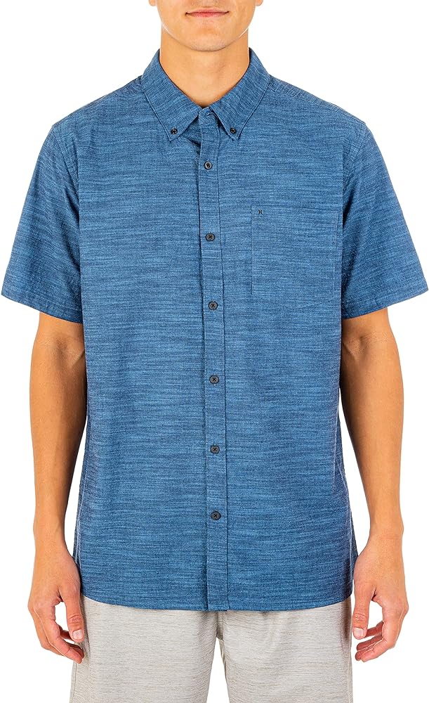 Hurley Men's One and Only Textured Short Sleeve Button Up