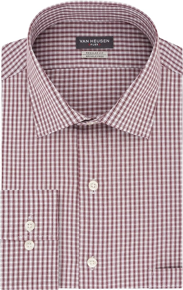 Van Heusen Men's Dress Shirt Regular Fit Flex Collar Check